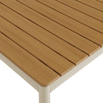 Finn 71" Outdoor Aluminum Dining Table with Faux Wood Top in Natural