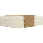 Woodra Velvet Coffee Table / Ottoman in Cream