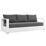 Tahoe Outdoor Aluminum Sofa in White Charcoal