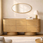 Solis 72" Solid Wood 3-Door Sideboard in Natural