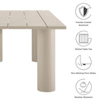Nautica Outdoor 87" Rectangular Aluminum Dining Table in Taupe