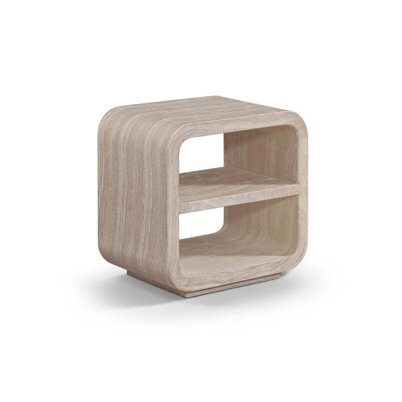 Calix Concrete End Table in Travertine
