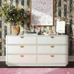 Julieta 62" Acacia Wood 6-Drawer Dresser in Cream