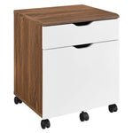 Envision Desk and File Cabinet Set in Walnut / White