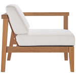 Bayport Outdoor Teak Wood 2-Seater Loveseat in Natural White