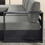Tahoe 4-Piece Outdoor Aluminum Sectional Sofa Set in Gray Charcoal