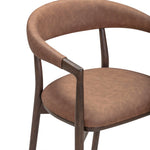 Vina Vegan Leather Dining Chair in Brown