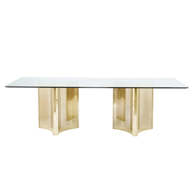 Abbott Glass & Brass Dining Table