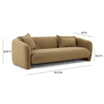 Lou 91" Velvet Sofa in Cafe Au Lait