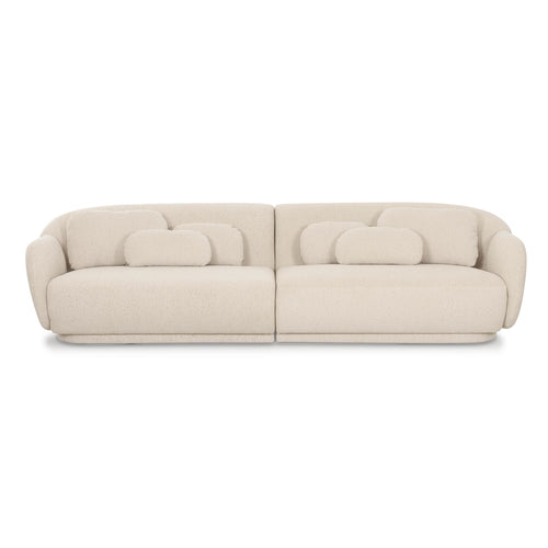 Misty 115" Boucle Modular Sofa in Cream