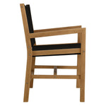 Vienna Outdoor Teak and Rope Dining Armchairs Set of 2 in Natural Black