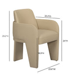 Leo Vegan Leather Dining Chair in Taupe