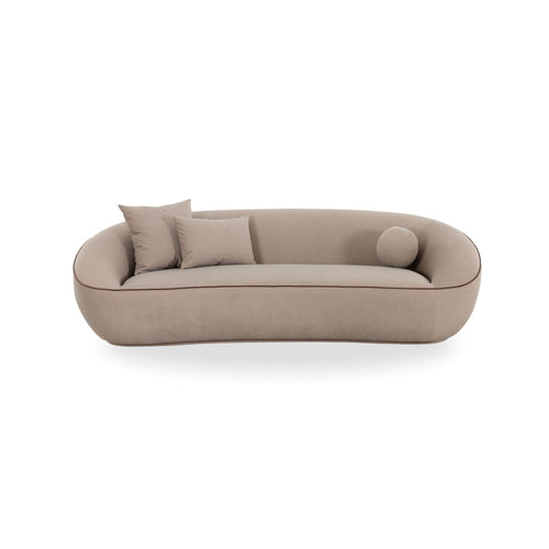 Jenny 98.5" Faux Mohair Sofa in Taupe