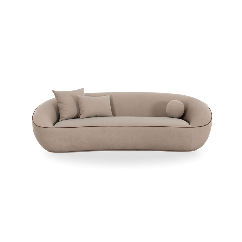 Jenny 98.5" Faux Mohair Sofa in Taupe