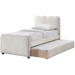 Gatsby Velvet Twin Trundle Bed in Cream