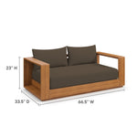 Tahoe Outdoor Acacia Wood Loveseat in Natural Cocoa