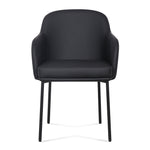Sydney Vegan Leather Armchair - Set of 2 in Black