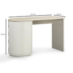 Marlene 47" Faux Travertine Vanity Desk in Cream
