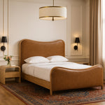 Arvada Vegan Leather Bed - King in Cognac