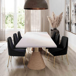 Rishi 120" Rope Rectangular Dining Table in Natural/White