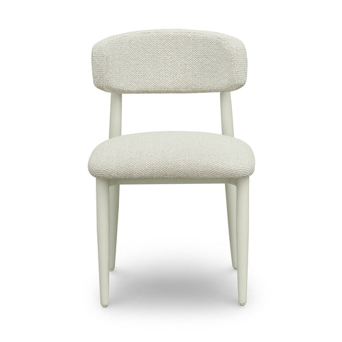 Annika Textured Outdoor Dining Side Chair in Cream