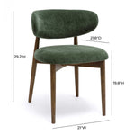 Zinea Velvet Dining Chair in Forest Green