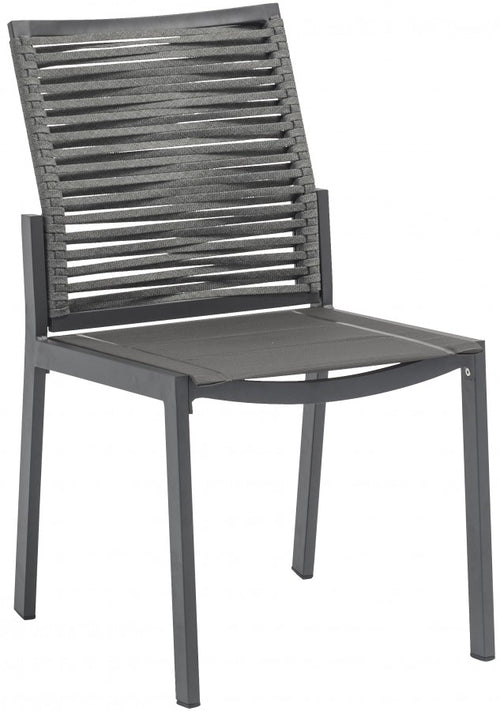 Maldives Mesh and Rope Outdoor Dining Chair in Grey