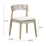 Gata Outdoor Dining Chair - Set of 2 in Cream