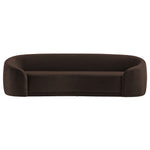 Contessa Curved Velvet Sofa in Chocolate Brown