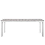 Maine 80" Outdoor Dining Table in White Light Gray