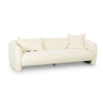 Lou 91" Velvet Sofa in Cream