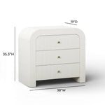 Hump 38" Arched 3-Drawer Chest in White