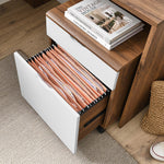 Envision Desk and File Cabinet Set in Walnut / White