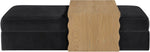 Woodra Velvet Coffee Table / Ottoman in Black