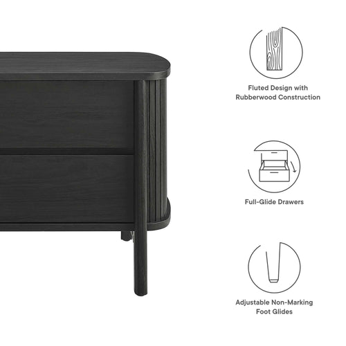 Cadence 2-Drawer Nightstand in Black