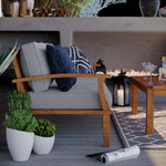 Marina Outdoor Teak Sofa in Natural Gray