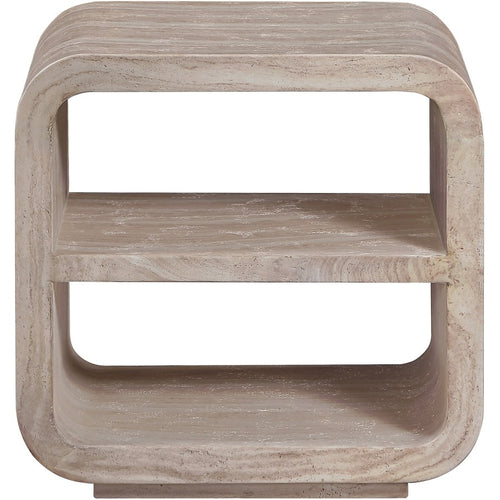 Calix Concrete End Table in Travertine