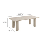 Nautica Outdoor 87" Rectangular Aluminum Dining Table in Taupe