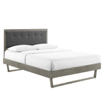 Willow King Tufted Wood Platform Bed in Gray Charcoal