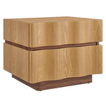 Isola 2-Drawer Nightstand in Light Oak Walnut