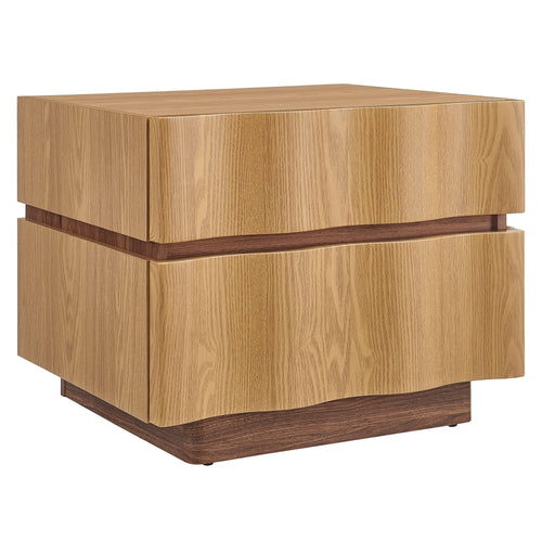 Isola 2-Drawer Nightstand in Light Oak Walnut
