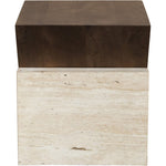 Opus Travertine End Table in Brown