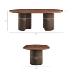 Enric 84 Inch Mango Wood Oval Dining Table in Walnut