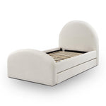 Moon Boucle Twin Trundle Bed in Cream