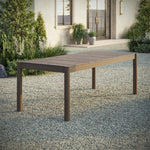 Eleni 89-Inch Outdoor Teak Wood Dining Table in Weathered Gray
