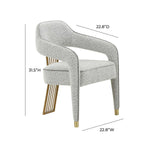 Corralis Boucle Dining Chair in Grey