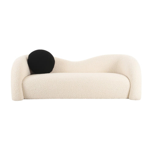 Leonie 84" Faux Shearling Sofa in Beige