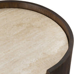 Solstice Travertine End Table in Brown