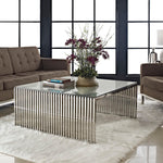 Gridiron Stainless Steel Coffee Table in Silver