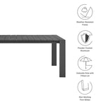 Tahoe Rectangular Outdoor Aluminum Dining Table in Gray